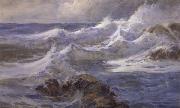 unknow artist Waves and Rocks oil painting reproduction